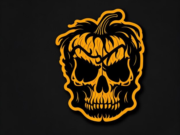 A sticker of pumking halloween for t shirt