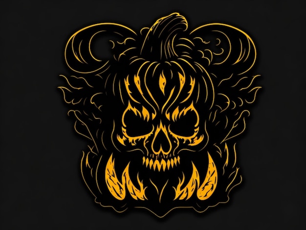 A sticker of pumking halloween for t shirt