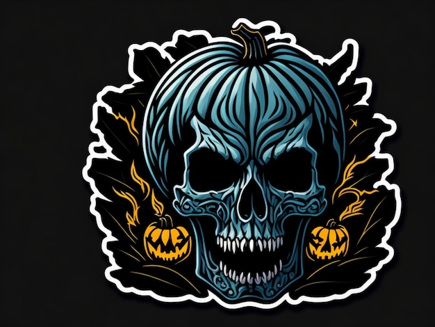 A sticker of pumking halloween for t shirt