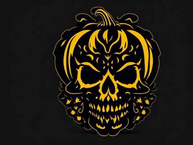 A sticker of pumking halloween for t shirt