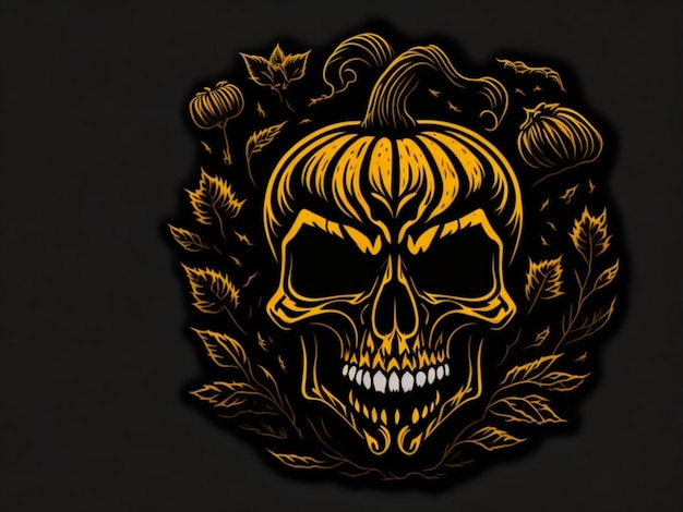 A sticker of pumking halloween for t shirt