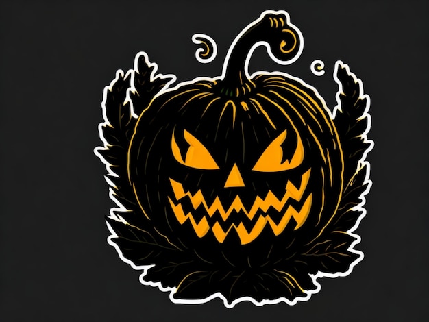 A sticker of pumking halloween for t shirt