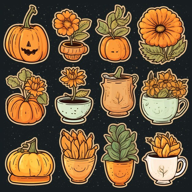 Photo sticker set autumn