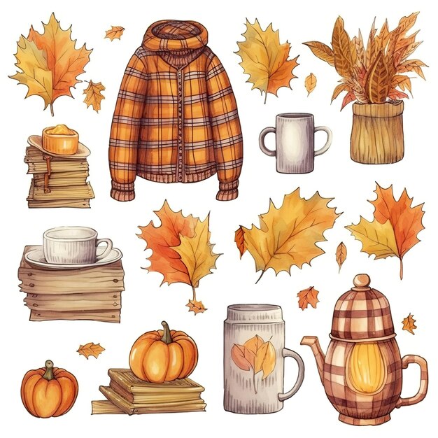 Photo sticker set autumn