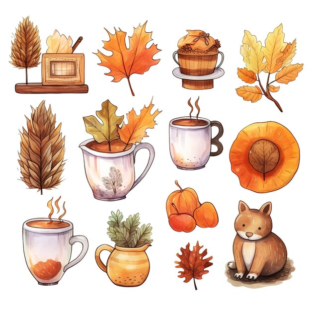 Photo sticker set autumn