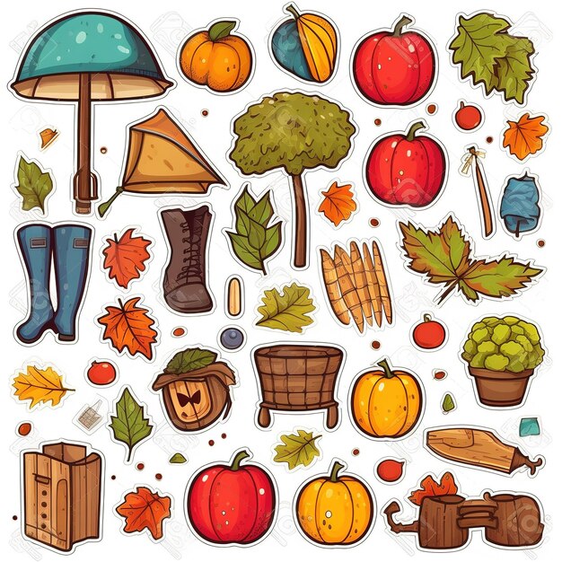 Photo sticker set autumn