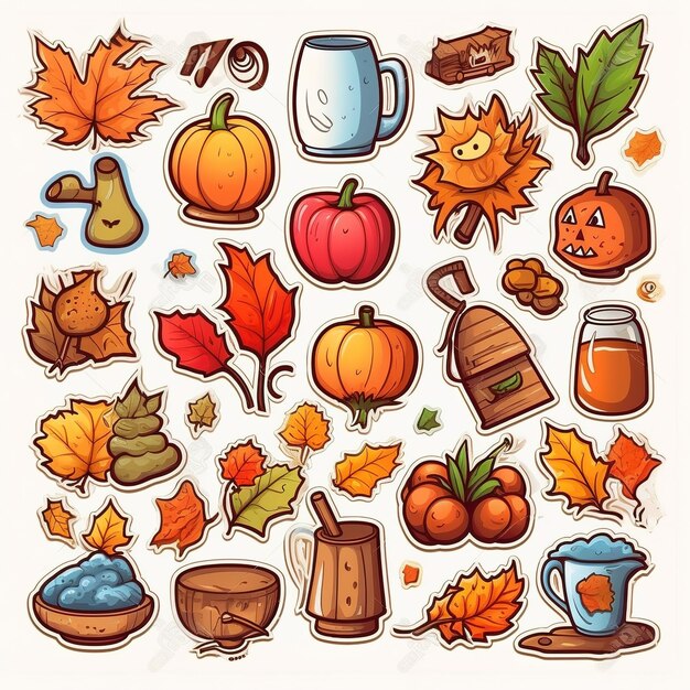 Foto sticker set herfst