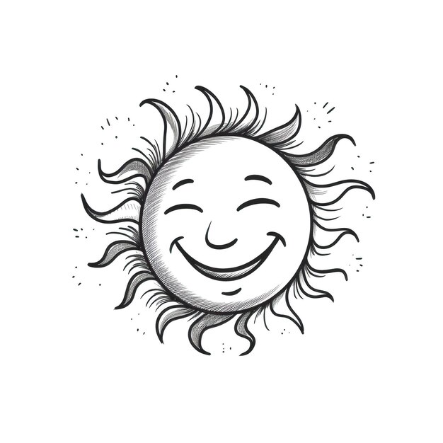 Наклейка «Улыбающееся солнце», созданная ai