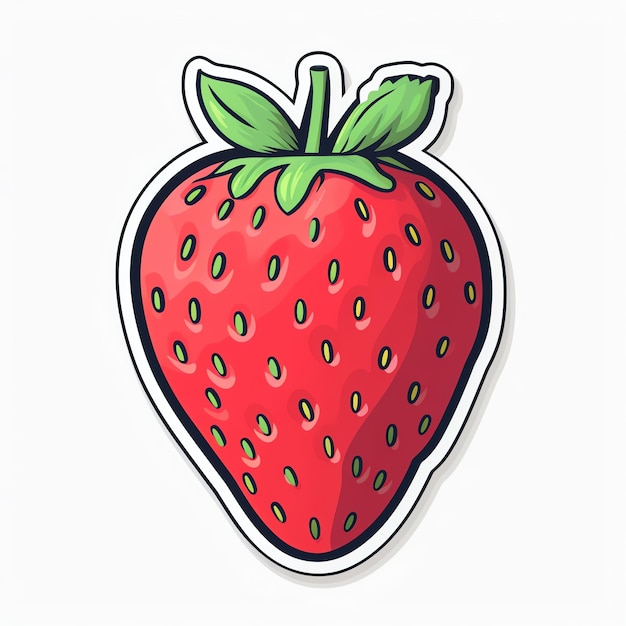 Photo a sticker of a strawberry