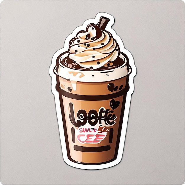 Sticker of sweet coffee drink