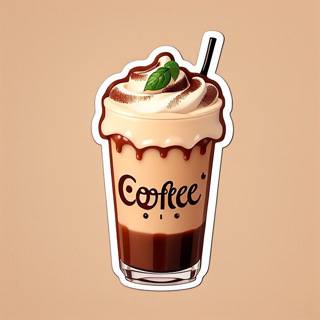 Sticker of sweet coffee drink