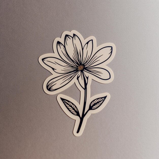 a sticker that has a flower on it