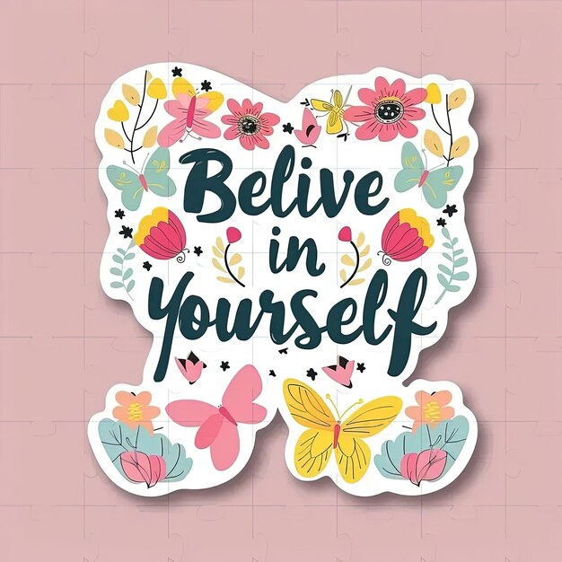 A sticker that says believe in yourself