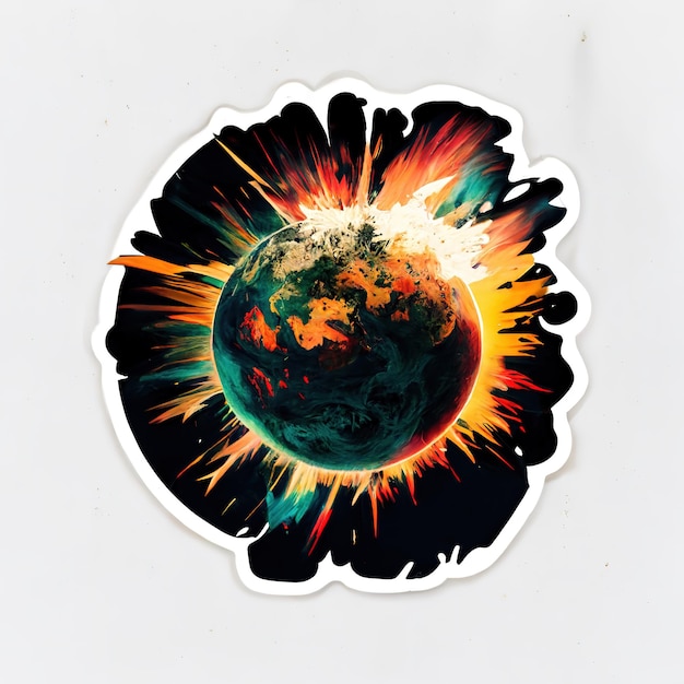 A sticker that says'planet'on it