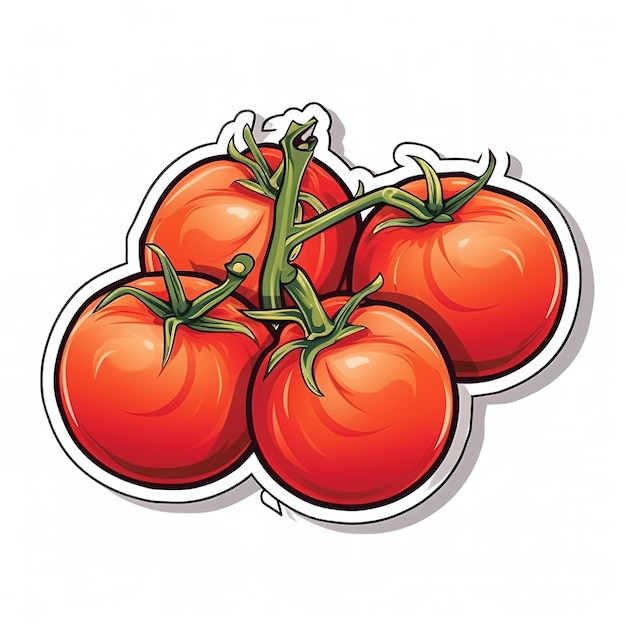 Photo a sticker of tomatoes with the word 