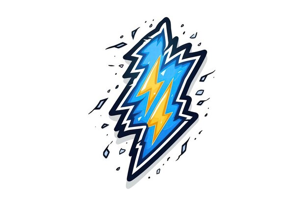 Sticker On White Background Lightning Generative AI