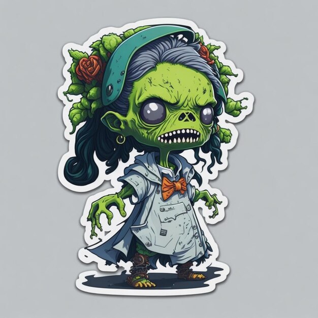 Photo sticker zombie halloween