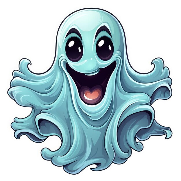 Stickers Cartoon ghost Isolated on white background