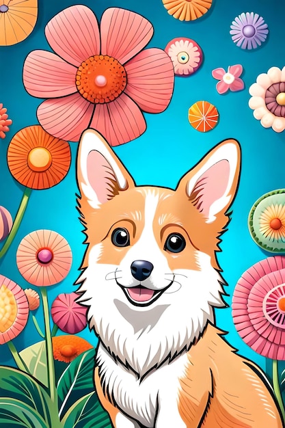 Photo stickers of a corgi dog also suitable for t shirt printing