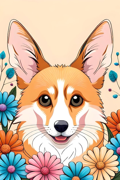 Photo stickers of a corgi dog also suitable for t shirt printing