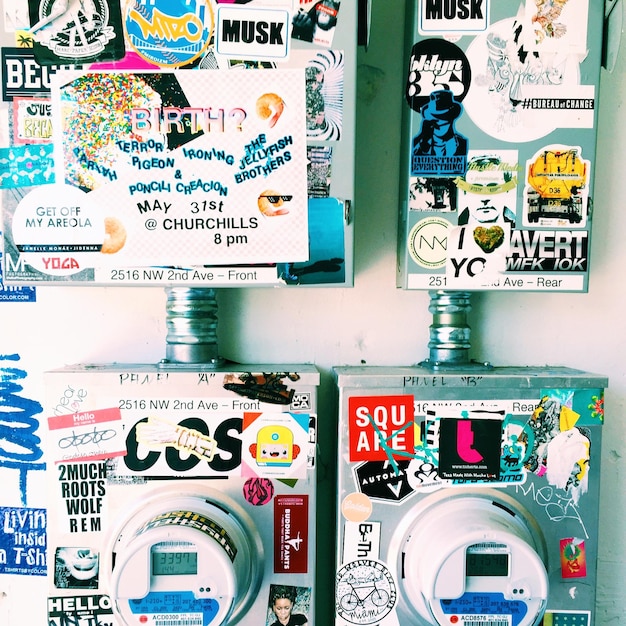 Photo stickers on electric meter