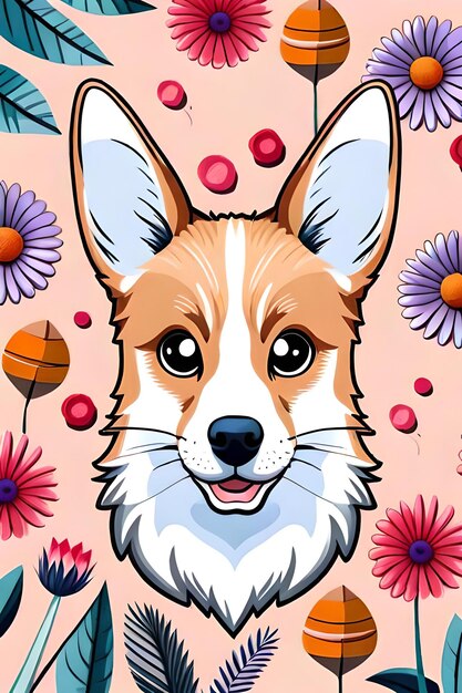 STICKERS van een corgi-hond ook geschikt voor het bedrukken van t-shirts