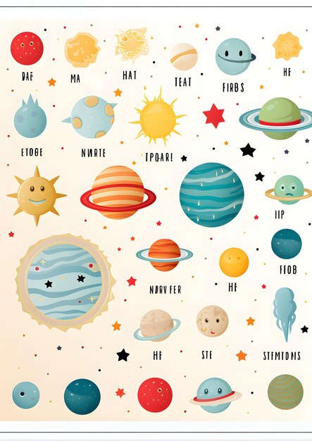 Stickers with rockets and planets