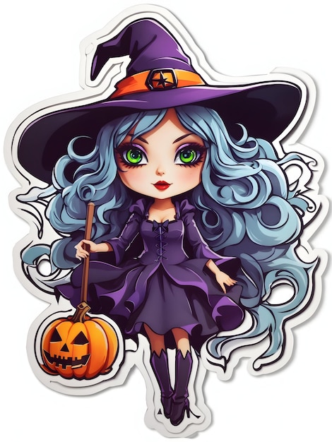 stickerwhite_background_halloween_witch_beautif_3