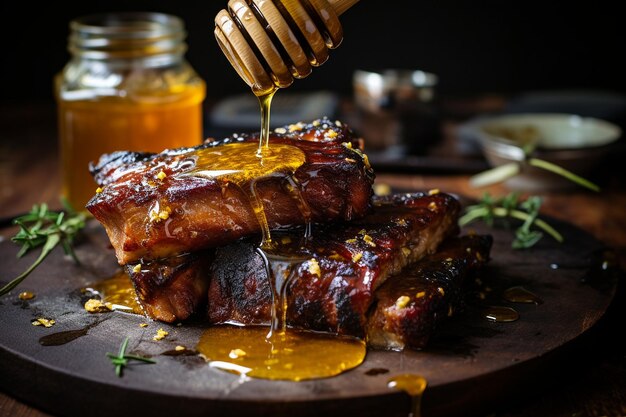 Sticky BBQ Ribs with Honey Mustard