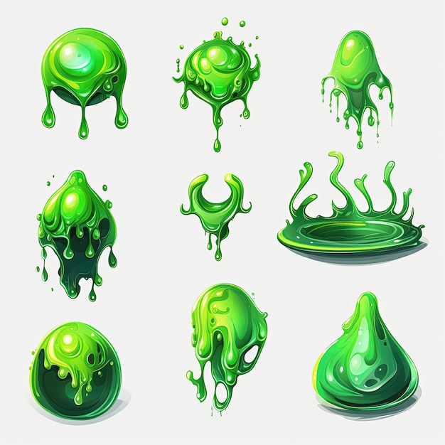 Sticky green slime ai generated