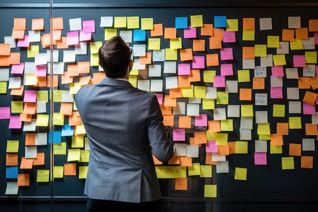 Sticky note on notice board