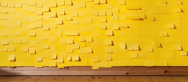 Sticky notes on a wooden wall panel