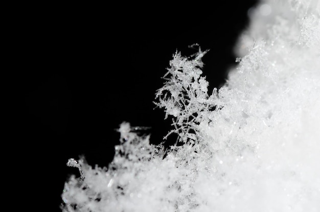 粘着性のある雪の結晶