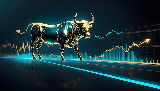 Stier en beer financiële infografiek aandelenmarkt grafiek award 8