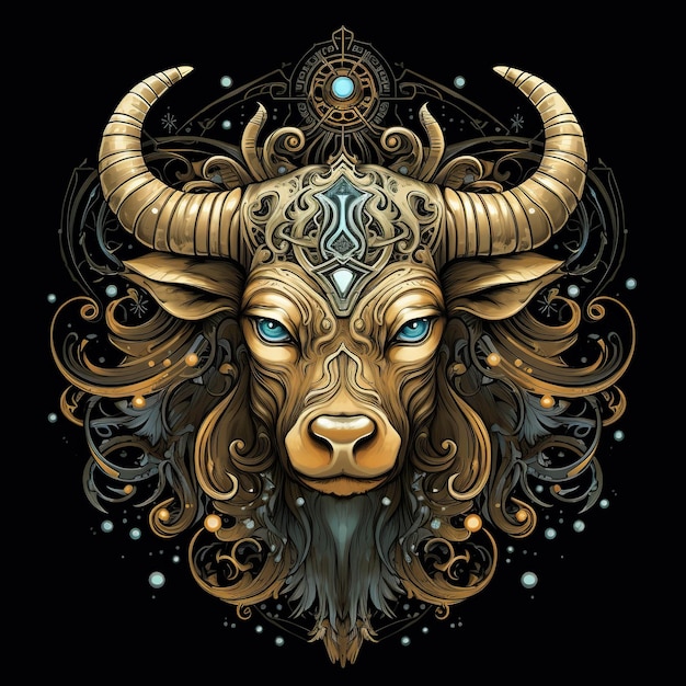Stier sterrenbeeld astrologisch concept achtergrond Afbeelding van de sterrenbeeld Leeuw met astrologie horoscopen symbool