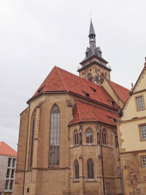 Photo stiftskirche church in schillerplatz in stuttgart, germany