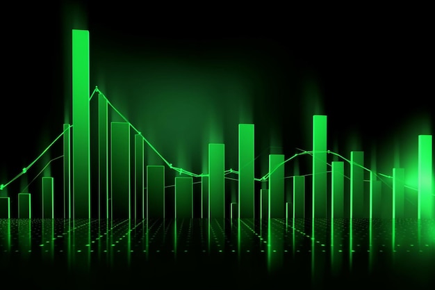 Stijgende financiële grafiek in levendig groen