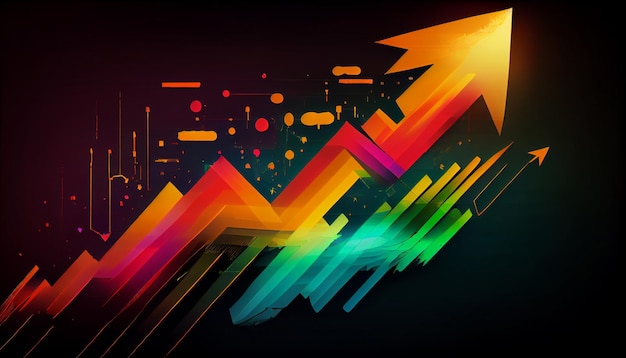 stijgende pijl indicator zakelijke grafiek