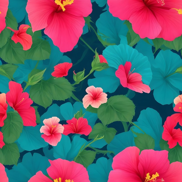 Stijl exotische naadloze bloemmotief behang textuur gegenereerd door AI