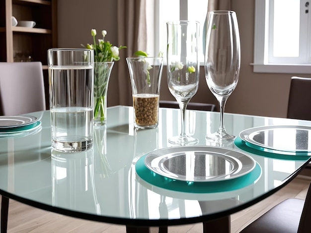 Stijlvol designglas op tafel