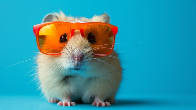 Foto stijlvol hamsterportret in een trendy zonnebril