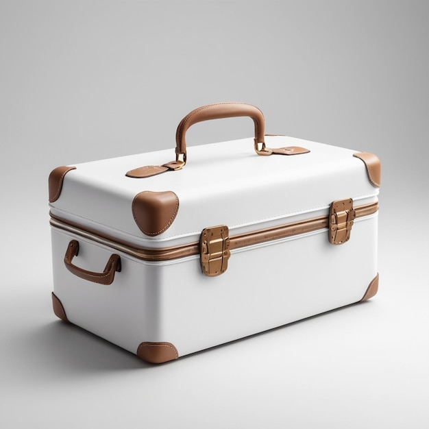 Stijlvol kofferontwerp voor reizen geïsoleerde productfotografie op witte achtergrond