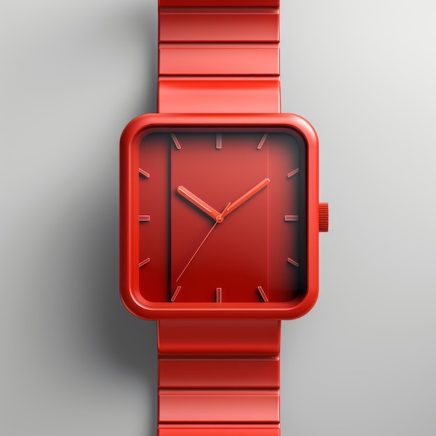 Stijlvol rood Swatch-horloge met minimalistisch design