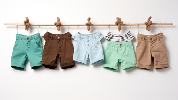 Stijlvolle baby outfit op witte achtergrond