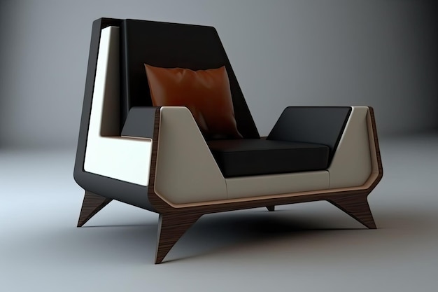 Stijlvolle fauteuil met strakke lijnen en minimalistisch design gemaakt met generatieve ai