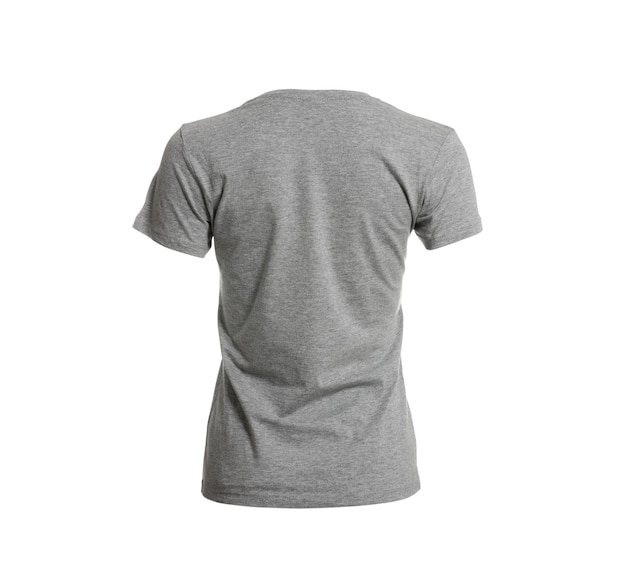 Stijlvolle grijze damest-shirt geïsoleerd op wit Mockup voor ontwerp