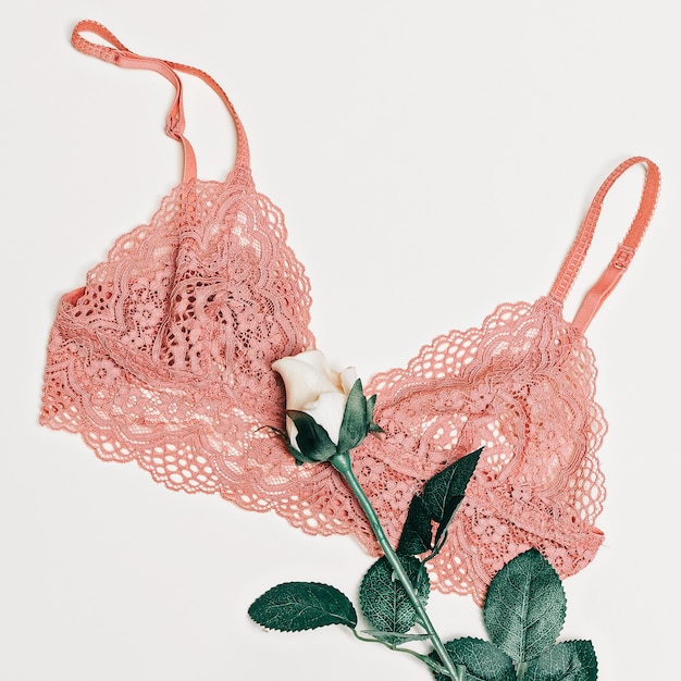 Stijlvolle lingerie. Mode-concept. Kanten ondergoed voor dames. Romantische BH