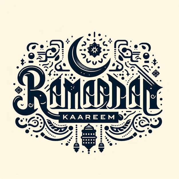 Foto stijlvolle typografie van ramadan kareem met ornamentele elementen