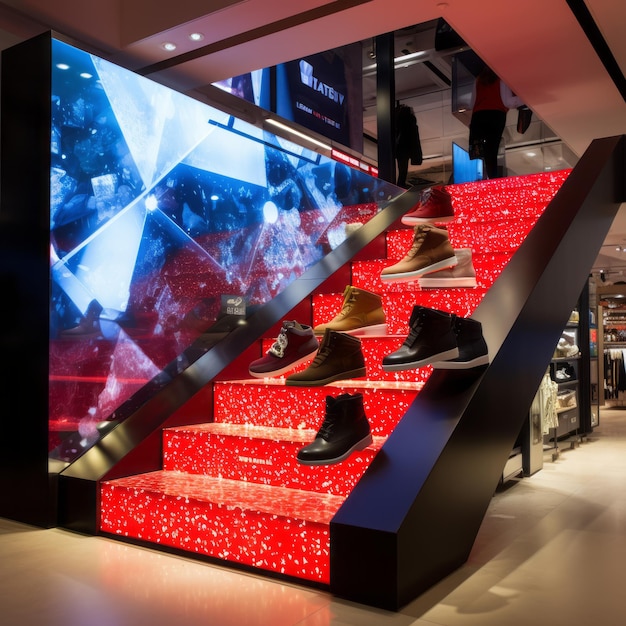 Stijlvolle verlichting Levi's Jeans winkelervaring verbeterd door LEDEmbedded Terrazzo Staircase