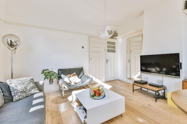 Stijlvolle woonkamer in moderne flat